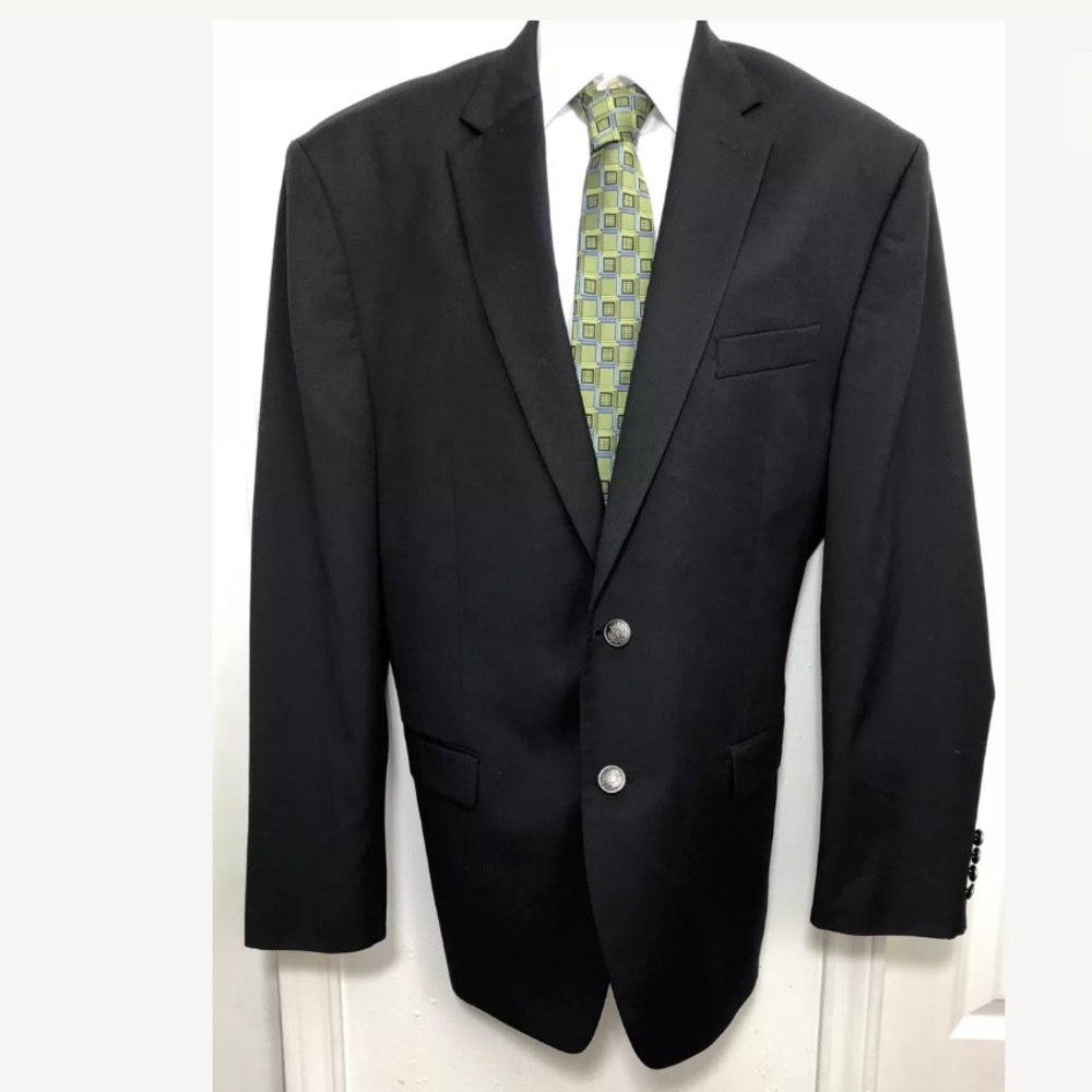 Michael Kors Men Blazer 44R Black Silver Buttons